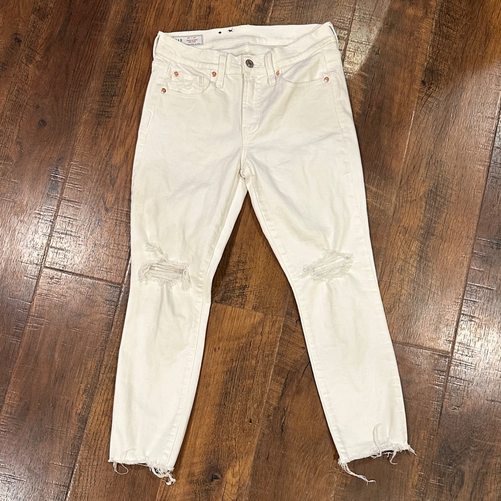 White Gap Distressed Jeans